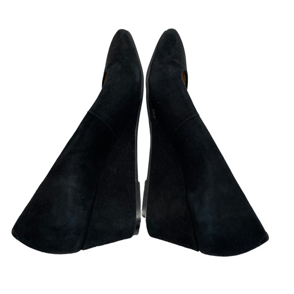 Talbots Square Toe Faux Suede Wedge Heel Black 7.5 - Picture 5 of 8